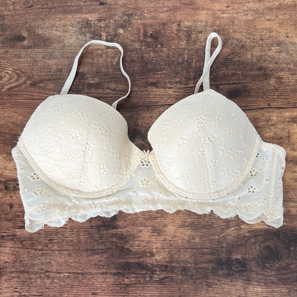 Laura Ashley Butter Yellow Lace Bralette 36C